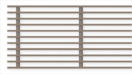 Rigid linear grille
